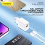 Incarcator retea dual port USB-USBC ,cu cablu USB C - USB C Foneng EU56 GaN PD 20W alb