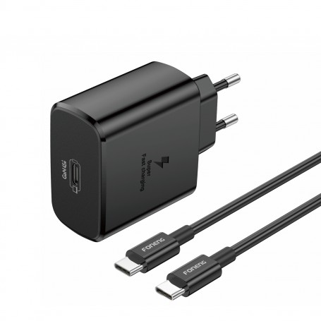 Incarcator retea cu cablu USB C - USB C Foneng EU62 GaN PD 45W negru