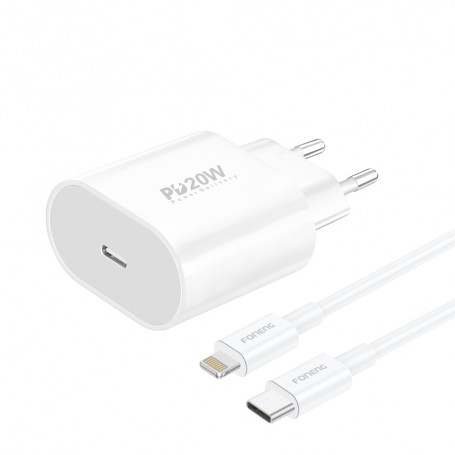 Incarcator retea 20W Foneng EU39  PD, cablu USB-C to Lightning inclus